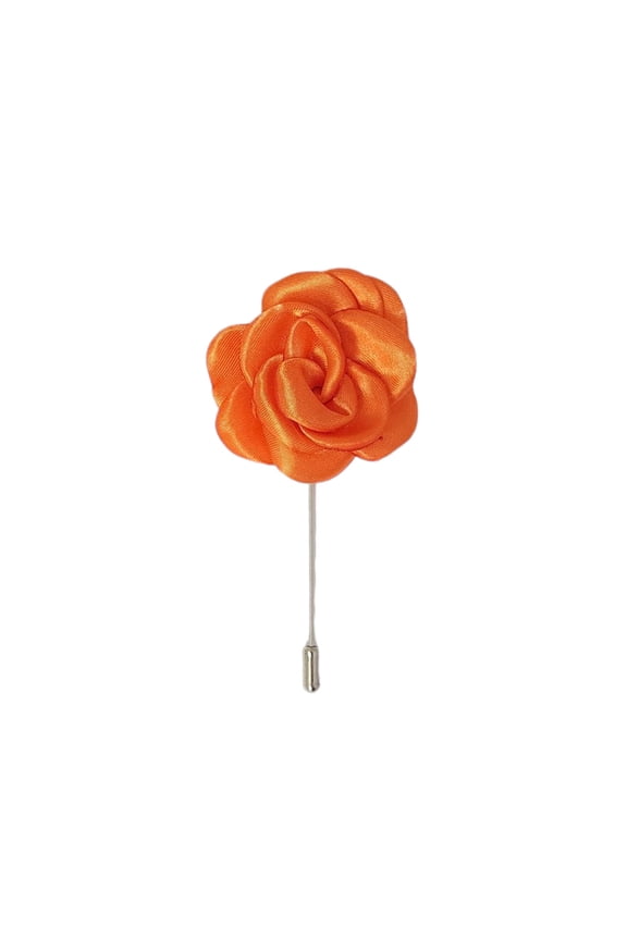 Solid Orange Floral Lapel Pin