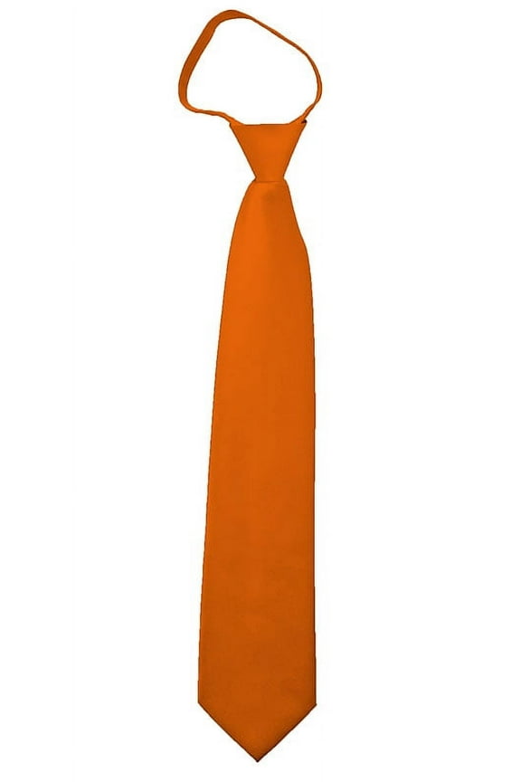 Solid Orange Men's 20" Zipper Tie
