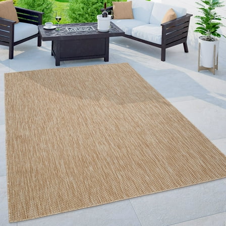 Solid Outdoor Rug for Patio or Balcony Mottled Nature Color