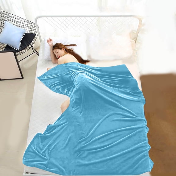 Solid Oversized Blanket,47x78InchMicrofiber Flannel Blankets,Soft and Cozy Warm,Elegant and Superior Appearance,Washable in Cold Water,Suitable for Bedroom,Living Room or Vacation Room(Sky Blue)