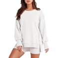 thumbnail image 1 of Solid Oversized Sweatshirt Crew Neck Long Sleeve Pullover Hoodies Tops Fashion Fall Women Clothes Winter, 1 of 10