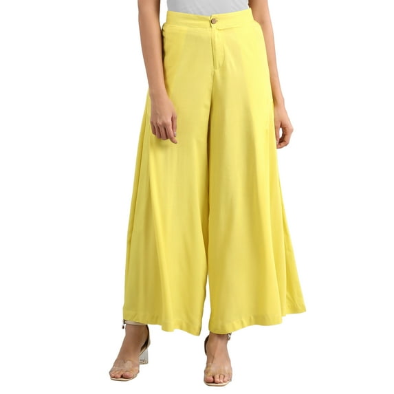 Solid Palazzos - Apple Green-Medium
