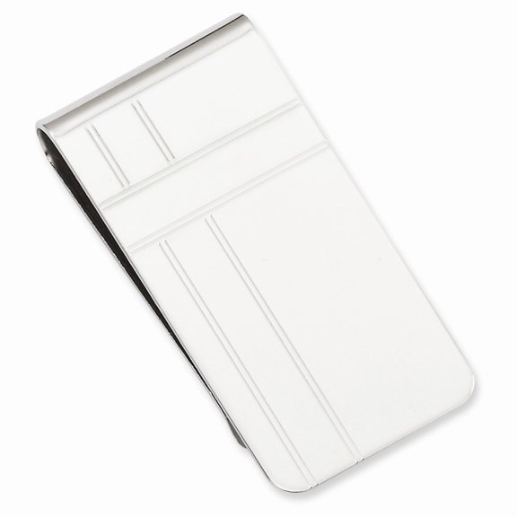 Solid Patterned Rhodium Plated Criss Religious Faith Cross Pattern Engravable Money Clip Measures 51x28mm Wide Jewelry G