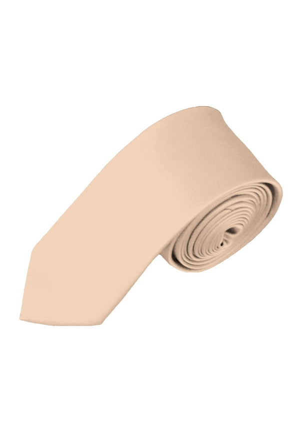 Solid Peach Skinny Men's Necktie