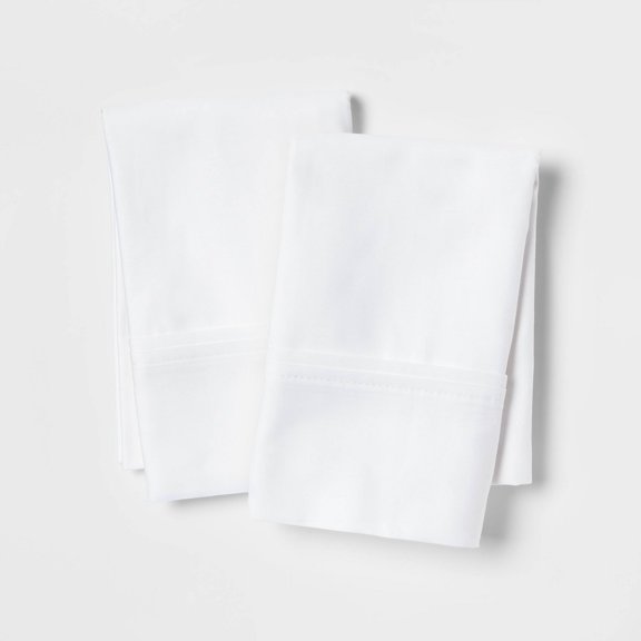Solid Performance 400 Thread Count Pillowcase Set - Cotton Sateen, Wrinkle-Resistant