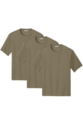 Solid Performance Military Tactical T-Shirts | 100% Polyester Moisture Wicking Tee Shirts, 3-Pack (CoyoteBrown, 3X-Large)