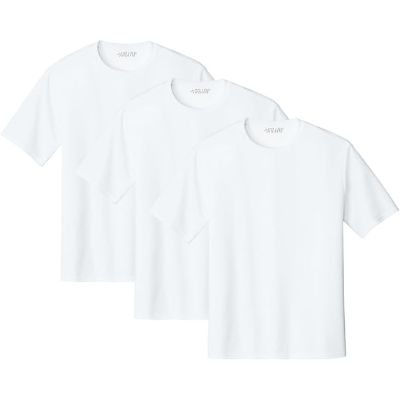 Solid Performance Military Tactical T-Shirts | 100% Polyester Moisture Wicking Tee Shirts, 3-Pack (White, X-Large)