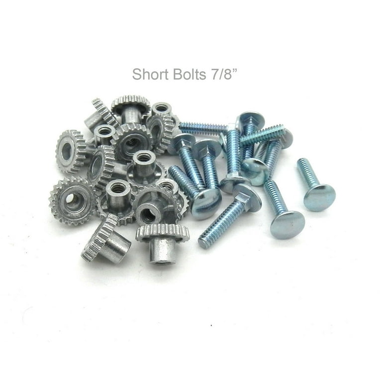 Solid Pet Carrier Fasteners (20pk) 7/8 metal Bolts, metal Thumb Nuts