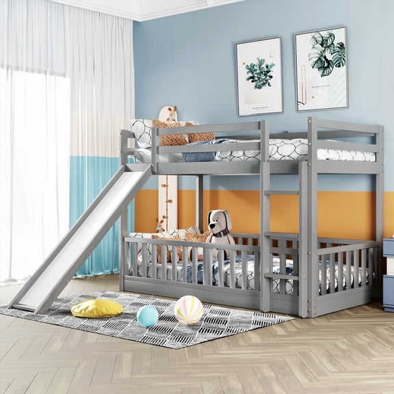 Solid Pine Bunk Bed - Convertible Ladder/Slide - LP000009AAE