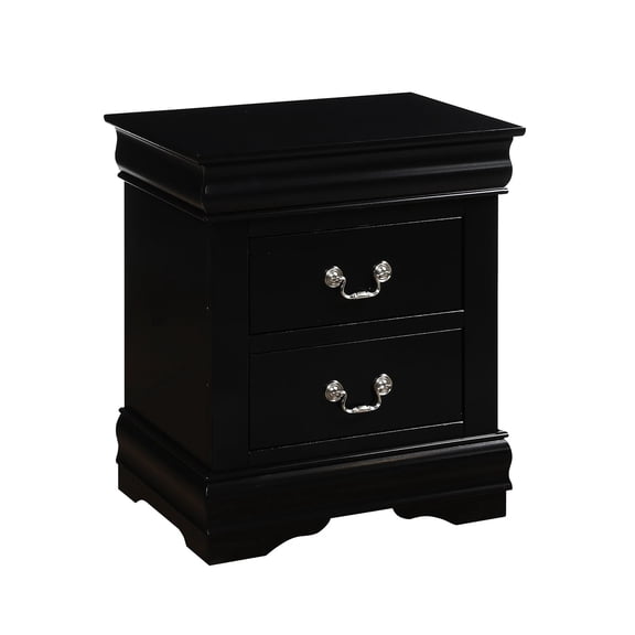 Solid Pine Nightstand with 2 Black Drawers / Bedroom Storage for Essentials