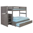 thumbnail image 1 of Solid Pine Staircase Twin over Full Bunk Bed/Chest/Twin Trundle in Charcoal Gray, 1 of 9