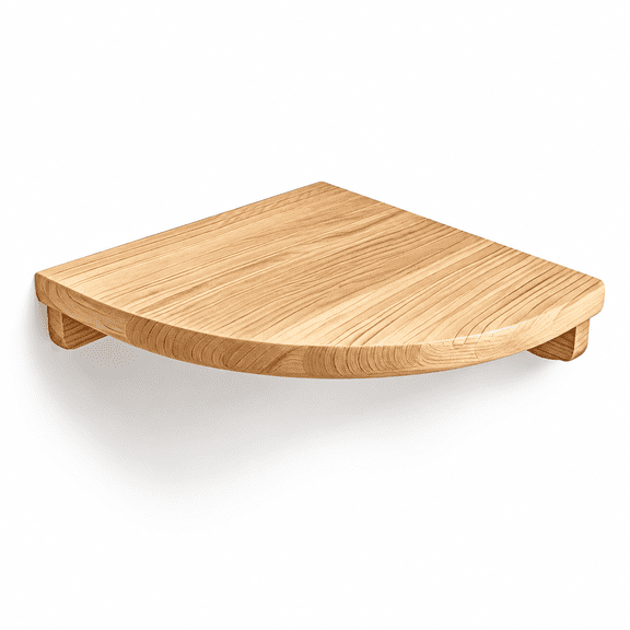 Solid Pine Wood 90 Degree Corner Floating Shelves with Wire Hole