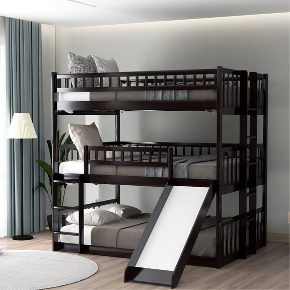Solid Pine Wood - Convertible Ladder and Slide for Play - Bedroom for Multi - person or Sleepover - Save Space and Add Fun