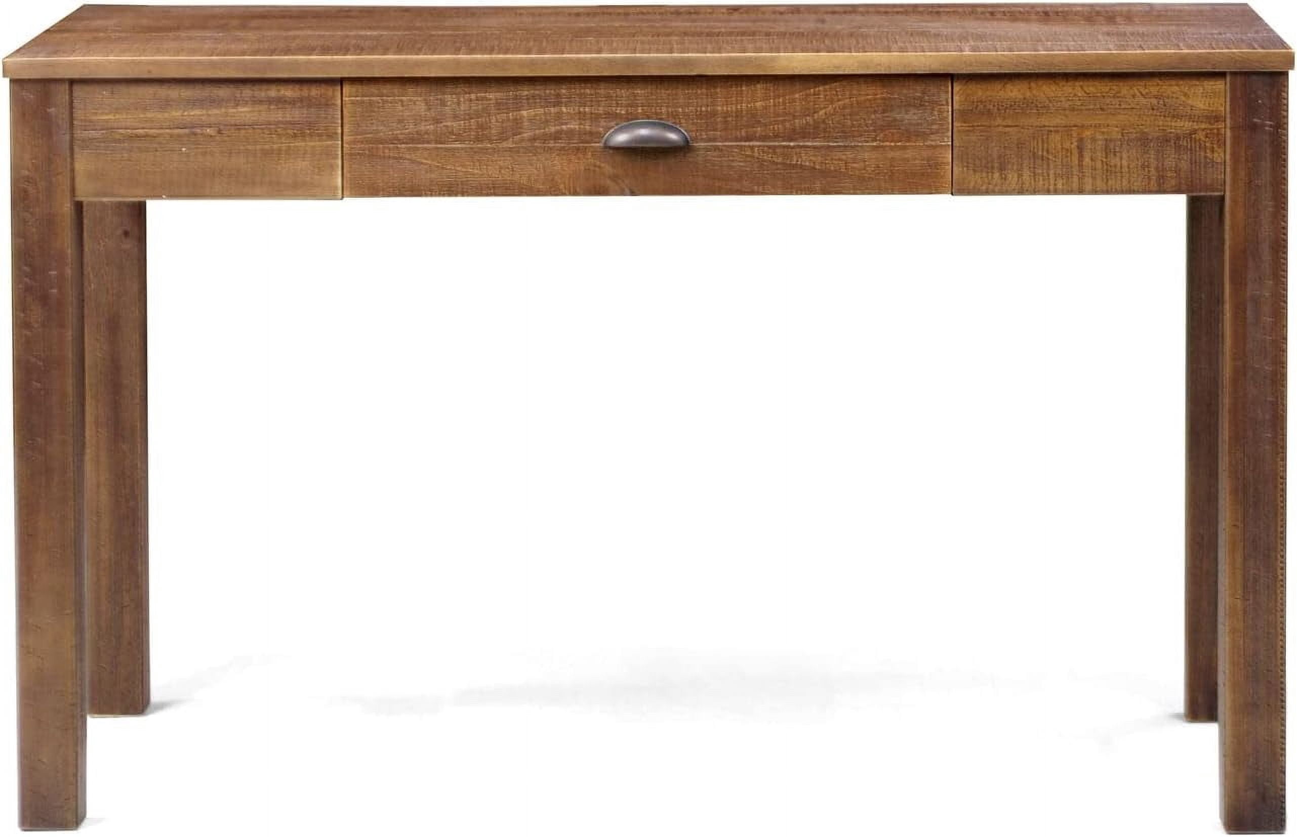 Solid Pine Wood Desk/Dressing Table, Rustic Walnut Finish, Hand-Sanded ...