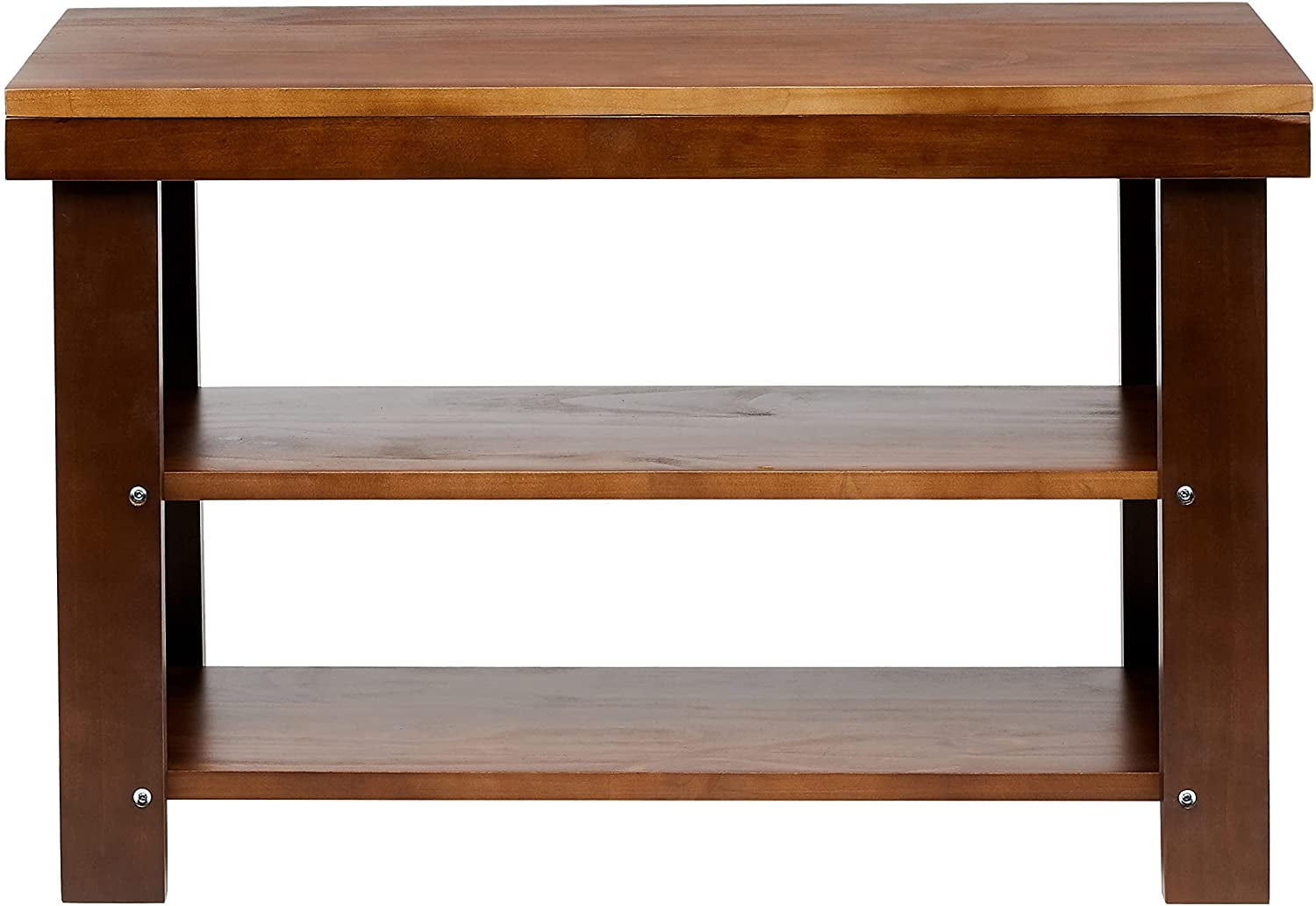 Solid Pine Wood Entryway Shoe Rack Bench, Espresso