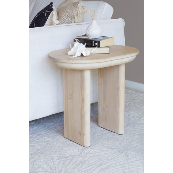 Solid Pine Wood Ridge Side Table