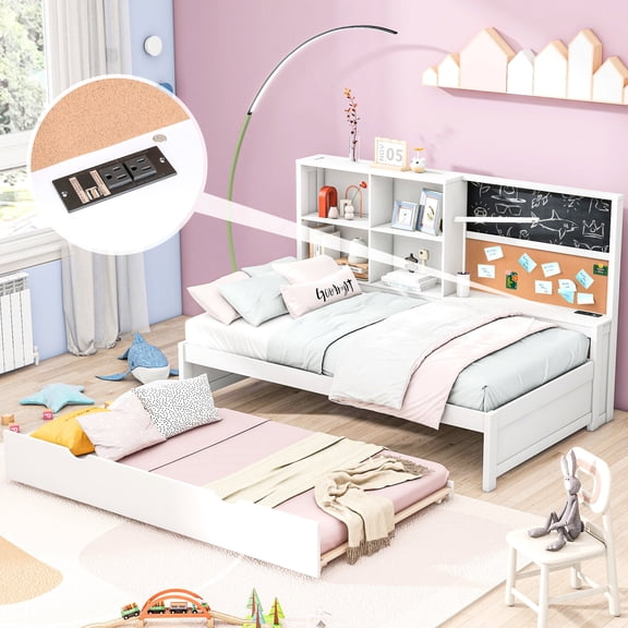 Solid Pine Wood Twin Daybed with Storage | Maximize Bedroom Space, Charge Devices Easily