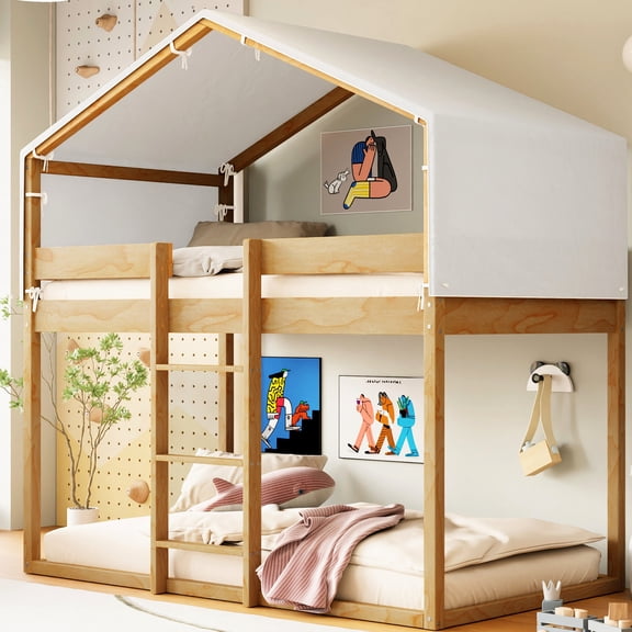 Solid Pinewood Structure - House - like Tent Design - Bedroom Play Space - Long - lasting Usage