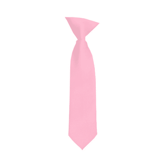 Solid Pink Boy's 11" Clip On Tie Age 3 to 6 Years Old