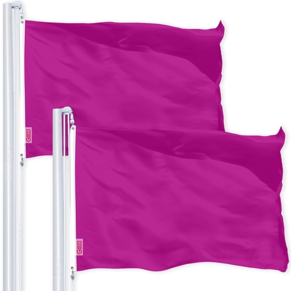 Solid Pink Color Flag 3x5FT 2-Pack Printed 150D Polyester By G128