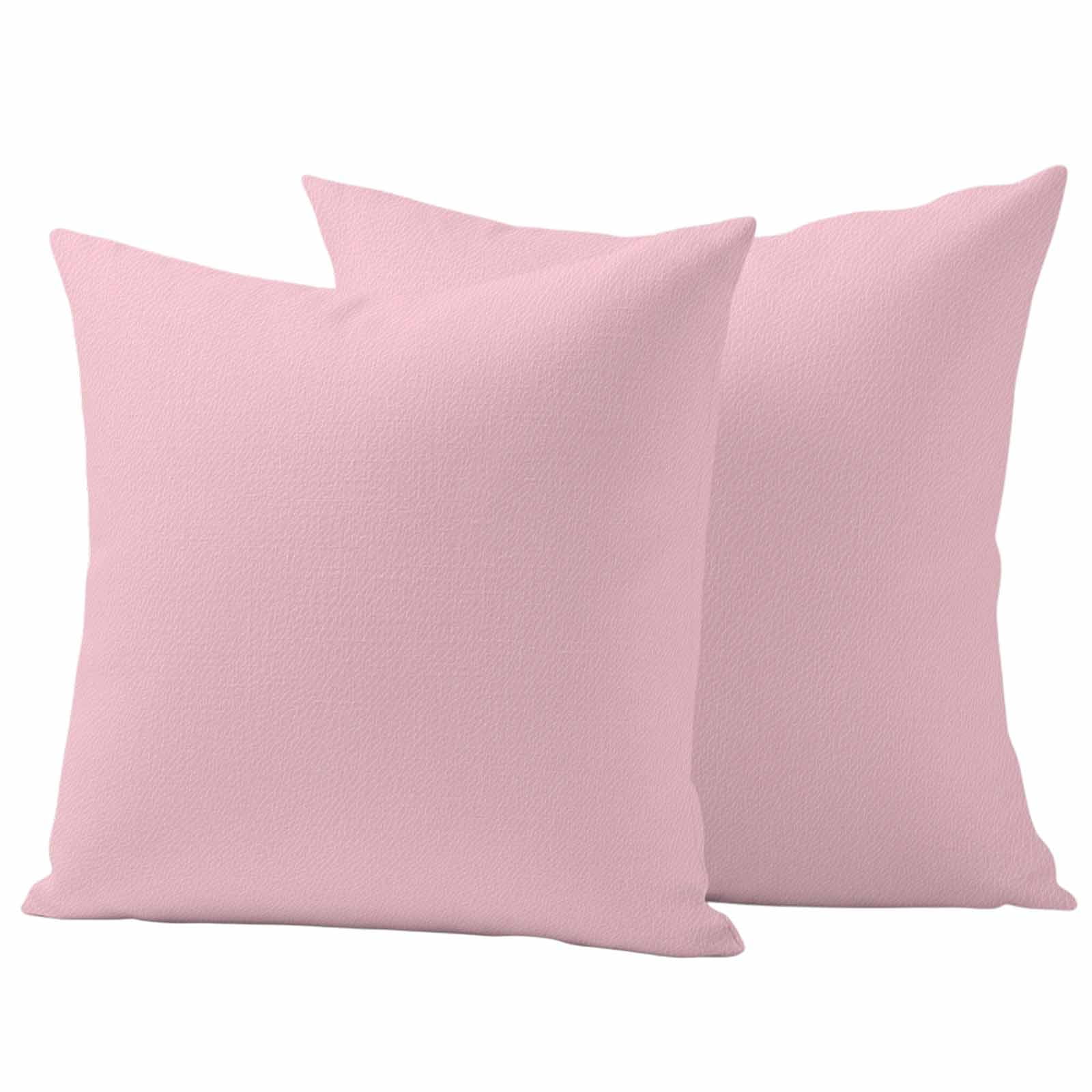 Solid Pink Outdoor Waterproof Pillow Covers, Romantic Minimalism Abstract Denim Texture Decorative Square Throw Pillowcase Sofa Cushion Sham for Patio/Couch/Chair, 20"x20" 2 Pack