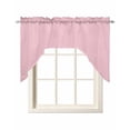thumbnail image 1 of Solid Pink Swag Valances for Windows, Small Curtains Drapes, Romantic Minimalism Abstract Denim Texture Kitchen Window Curtains Over Sink Window Treatment Valance for Bedroom/Bathroom 56"x36", 1 of 5