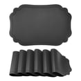 thumbnail image 1 of Solid Placemats Set of 6 Leather Placemats for Kitchen Dining Table Decor Washable Heat Resistant Table Placemats Sturdy Table Mat Black 17.7*11.8inch, 1 of 6