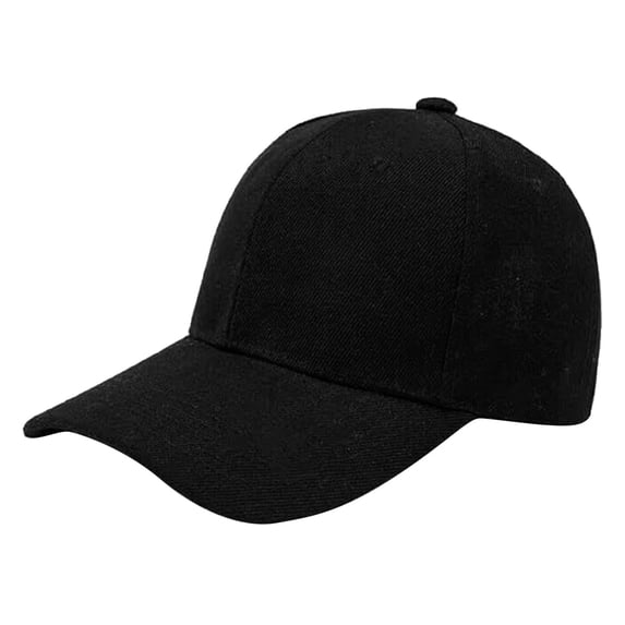 Solid Plain Kids Baseball Cap Soft Lightweight Breathable Adjustable Hook And Loop Sun Hat For Boys Girls 2-9 Years Old(Black)