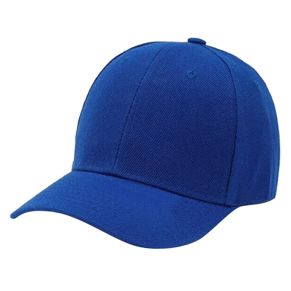 Solid Plain Kids Baseball Cap Soft Lightweight Breathable Adjustable Hook And Loop Sun Hat For Boys Girls 2-9 Years Old(Blue)