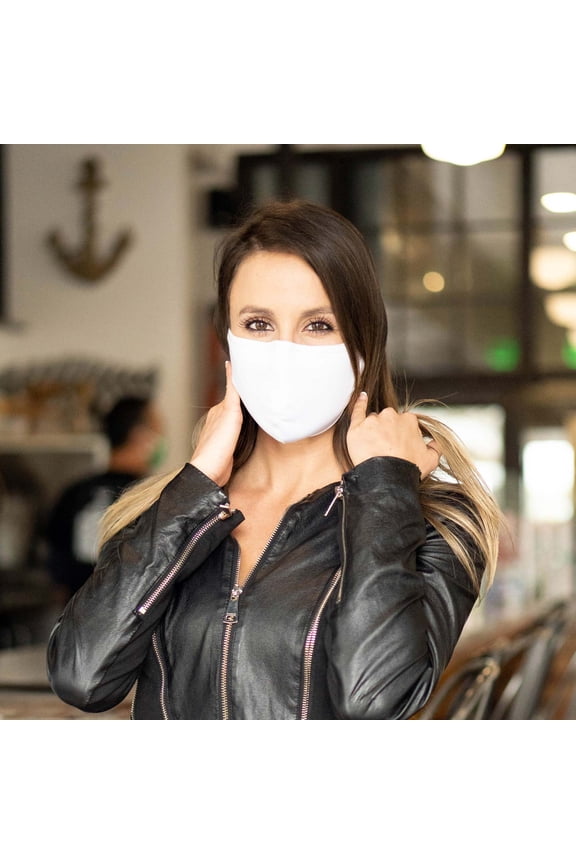 Solid Plain White Personal Facial Covering. Reusable with Nano Cotton by V3RY