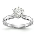 thumbnail image 1 of Solid Platinum 1/2ct. Medium-Weight Comfort Fit 6-Prong Ring Band with CZ Cubic Zirconia Size 7, 1 of 8