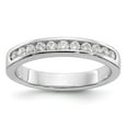 thumbnail image 1 of Solid Platinum 11-Stone Diamond Channel Wedding Ring Band with CZ Cubic Zirconia Size 8, 1 of 8