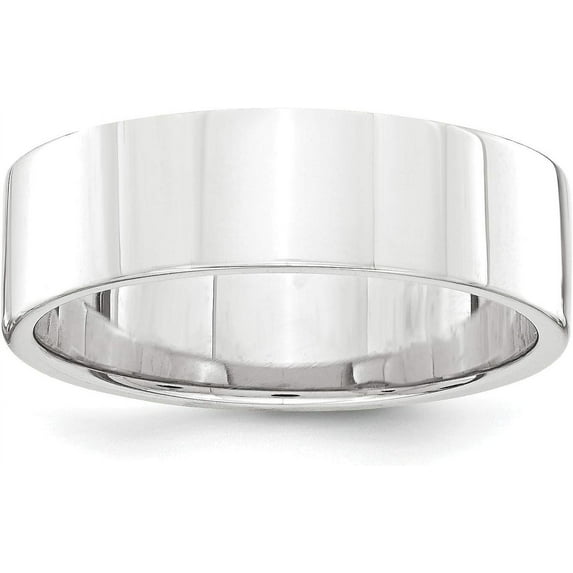 Solid Platinum 6.2mm Polished Flat Wedding Band Size 7.5 - Ring Size 7.5