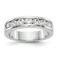 thumbnail image 1 of Solid Platinum Seven Stone Diamond Channel Wedding Ring Band with CZ Cubic Zirconia Size 5, 1 of 8