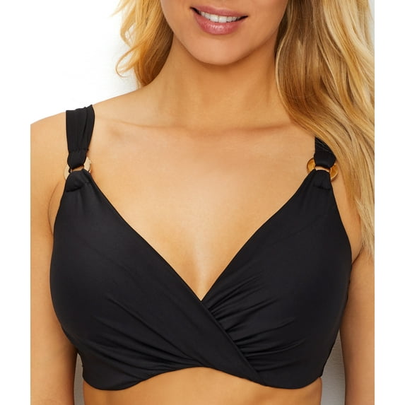 Solid Plunge Bikini Top D-DDD Cups Swimsuit