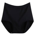 thumbnail image 1 of Solid Plus Size Underwear High Waist Leak Proof Cotton Crotch Shorts Underwear Panties Womens Cotton Panties Ladies Underwear Panties Cotton Black XXL, 1 of 3