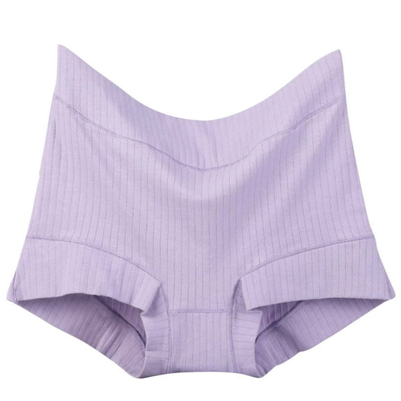 Solid Plus Size XL-6XL Casual High Waisted Cotton Underwear Ladies Soft Full Briefs Panties Soft Breathable Super Stretchy Ladies Briefs Stretch Cotton Panties for Women Purple 5XL