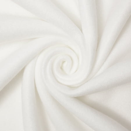Solid Polar Fleece Fabric Anti-Pill 60" Wide By the Yard Many Colors (Off White)