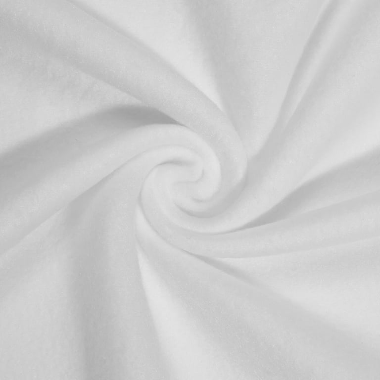 Solid Polar Fleece Fabric Anti-Pill 60 Wide By the Yard Many Colors  (White) 