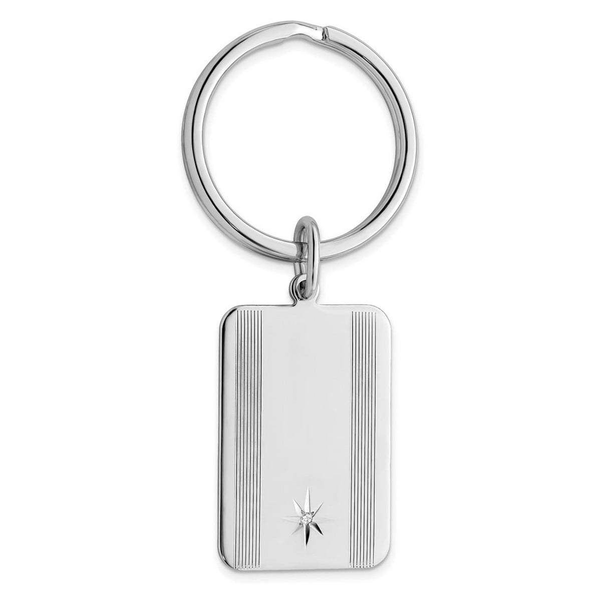 Solid Polished and satin Silver Plated and Rhodium Star Cut .001ct ...