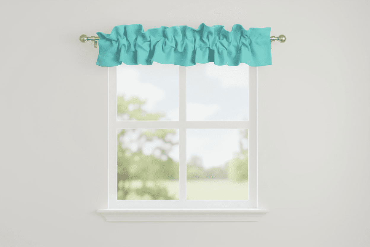 Solid Poplin Curtain Sleeve Topper Aqua