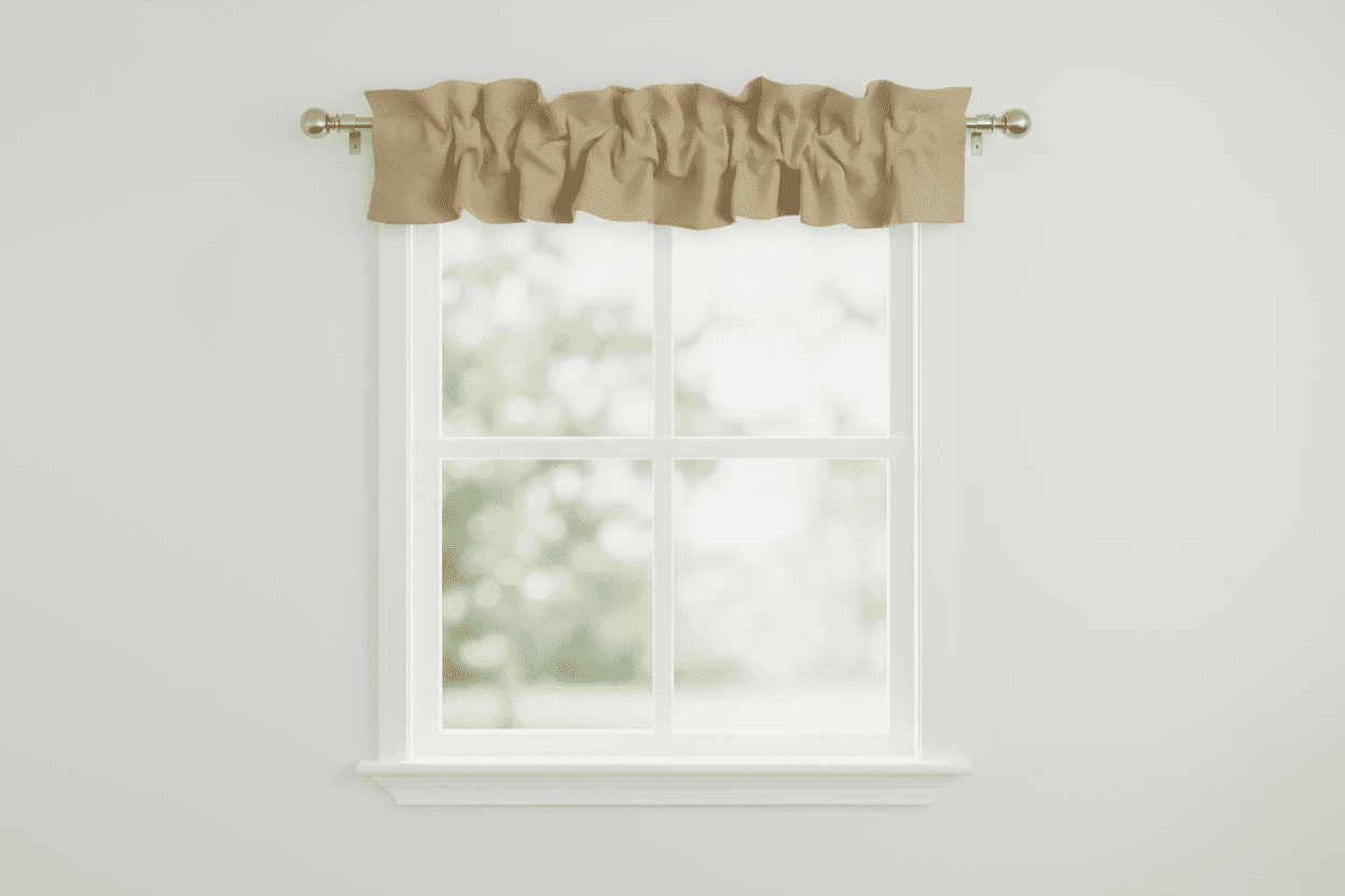 Solid Poplin Curtain Sleeve Topper Beige