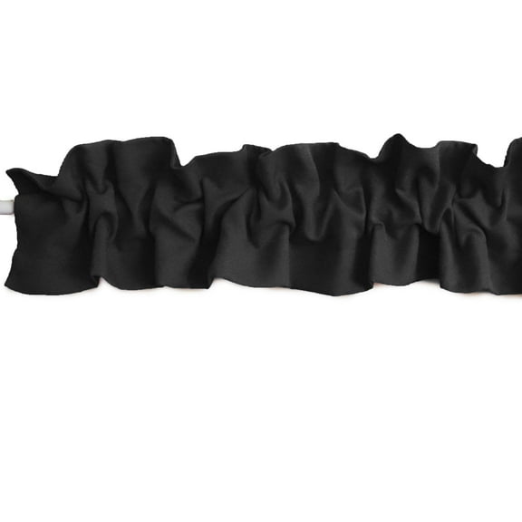 Solid Poplin Curtain Sleeve Topper Black