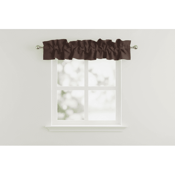 Solid Poplin Curtain Sleeve Topper Brown