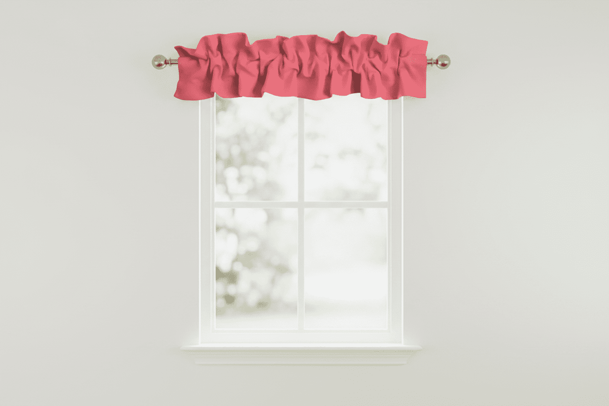 Solid Poplin Curtain Sleeve Topper Coral