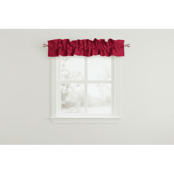 Solid Poplin Curtain Sleeve Topper Cranberry Red