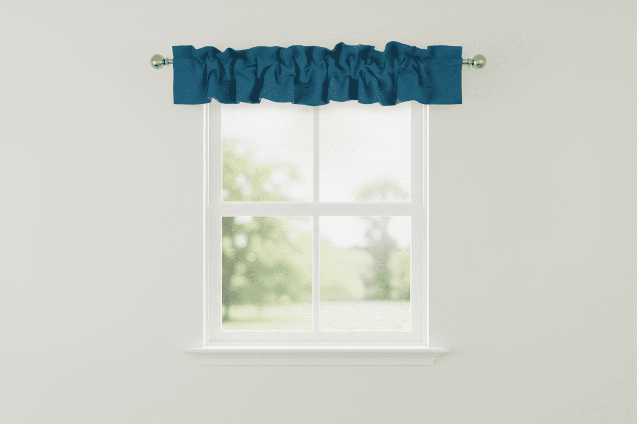 Solid Poplin Curtain Sleeve Topper Dark Teal