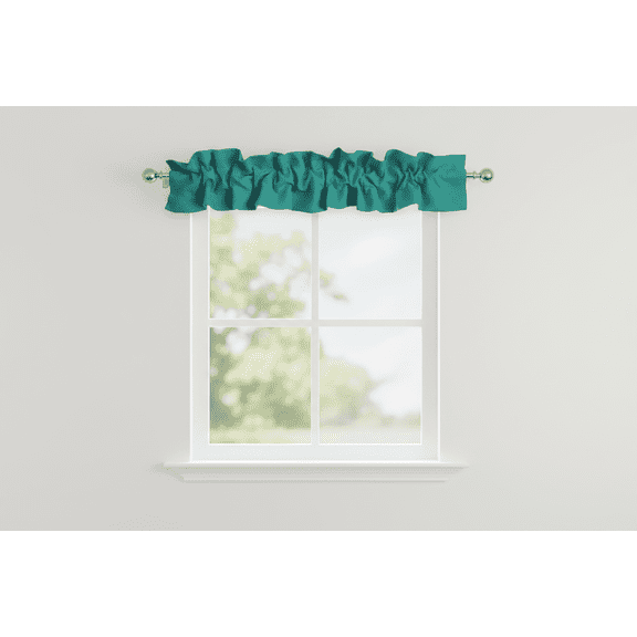 Solid Poplin Curtain Sleeve Topper Green Teal