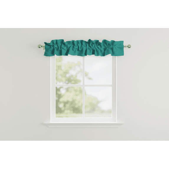 Solid Poplin Curtain Sleeve Topper Green Teal