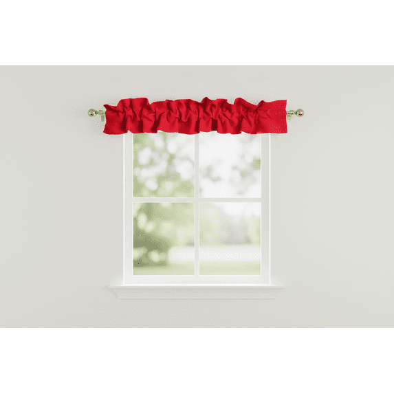 Solid Poplin Curtain Sleeve Topper Red
